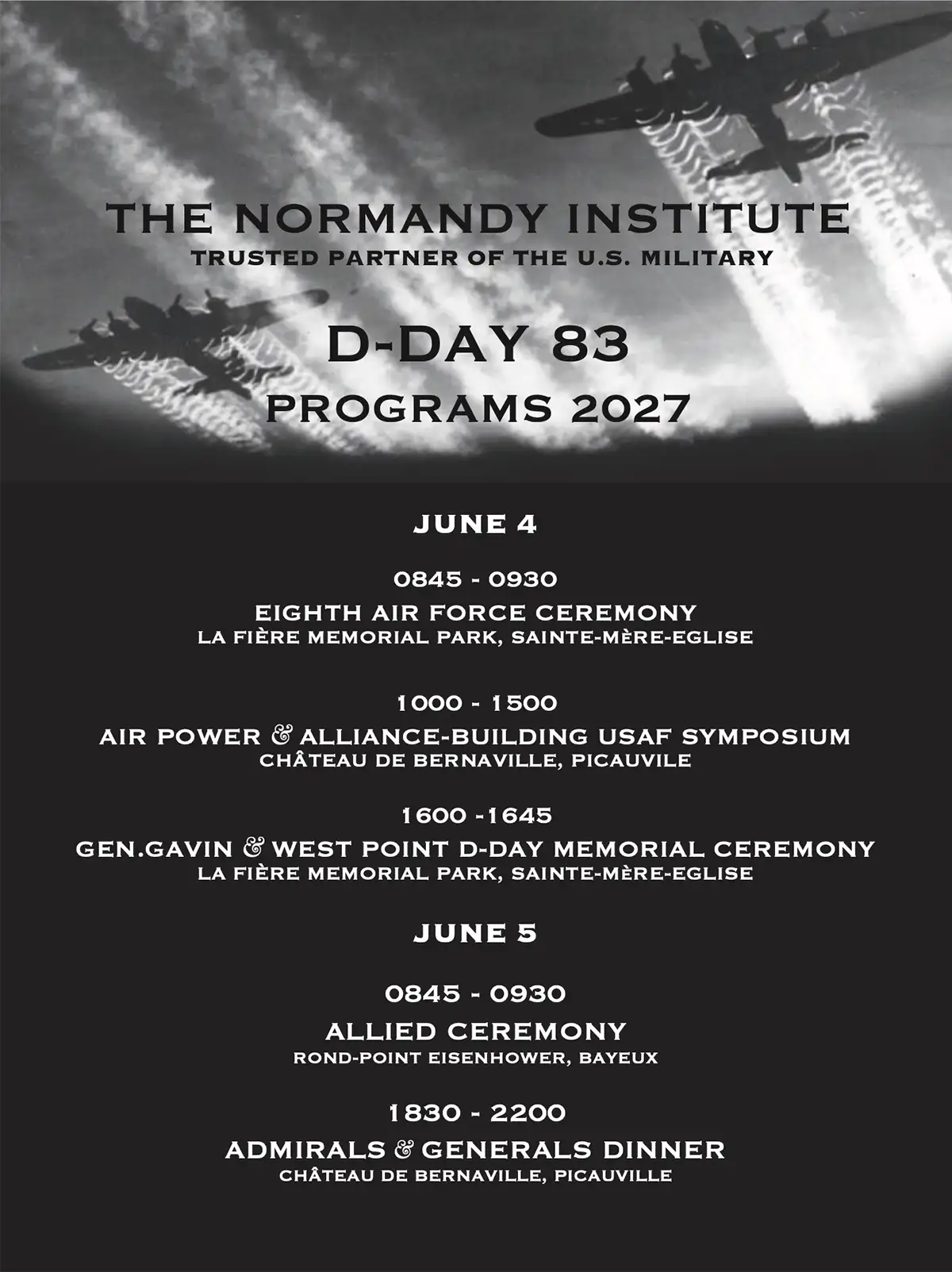 D-Day-83-program-Normandy-Institute D-Day 83 Normandy Institute Event Schedule 2027